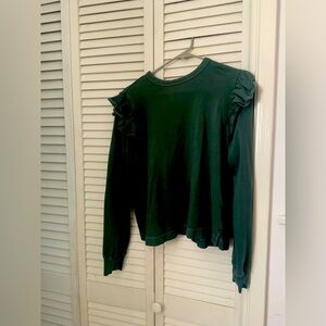 💚 green ruffles top 💚